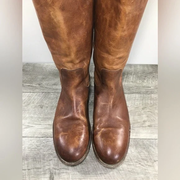 Frye 75449 Melissa Button 2 Brown Leather Knee-High Riding Womens Boots Size 10 - Picture 4 of 10